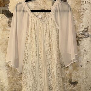 Flying Tomato Cream Flutter Sleeve Sundress